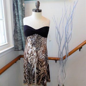 IMAGINE Black Brown & Gold Animal Print Dress Size Small
